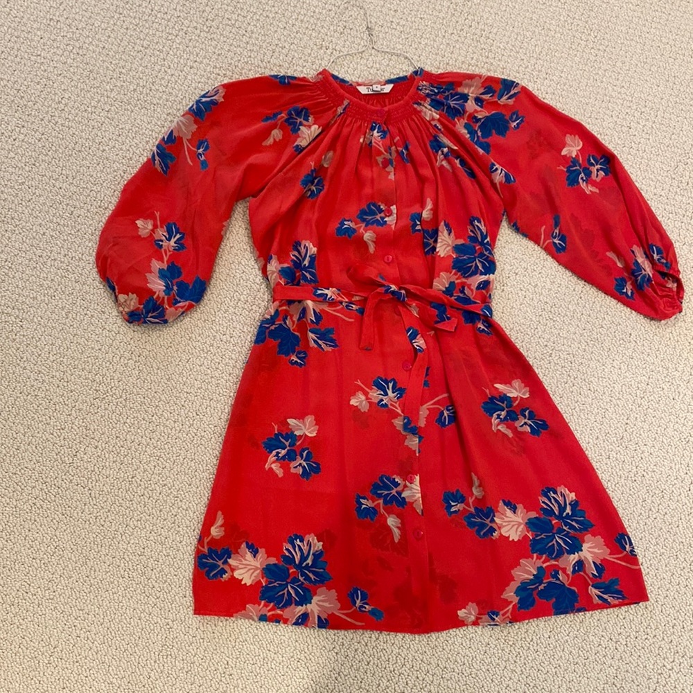 Tucker 100% Silk Button Dress with Tie Size P (XS)